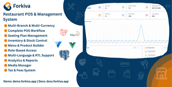 Forkiva – Restaurant POS & Management System (Laravel + Vue.js)