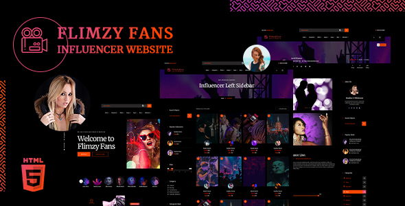 Flimzyfans Influencer Hub HTML5 Template preview