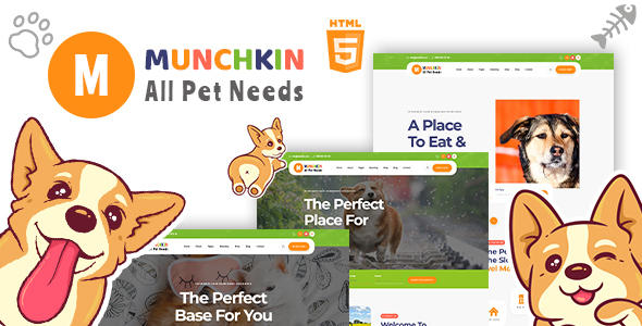Munchkin Pet Care Services HTML5 Template preview