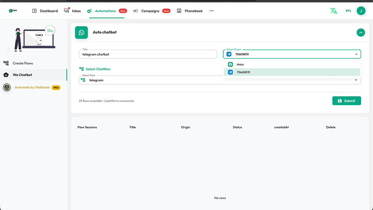 Telegram Inbox WhatsCRM Telegram Inbox & Chatbot Addon by codeyon_itservices | CodeCanyon