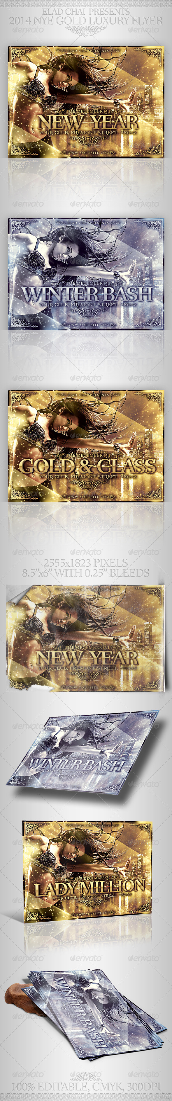 2014 NYE Gold Luxury Winter Flyer - Events Flyers