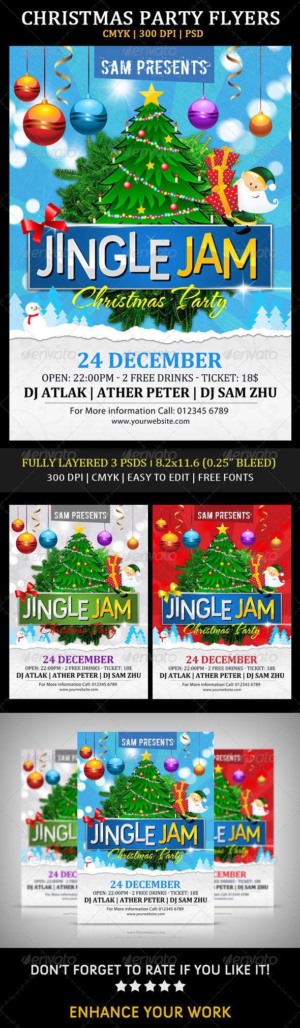 Christmas Party Flyers - Clubs & Parties Events