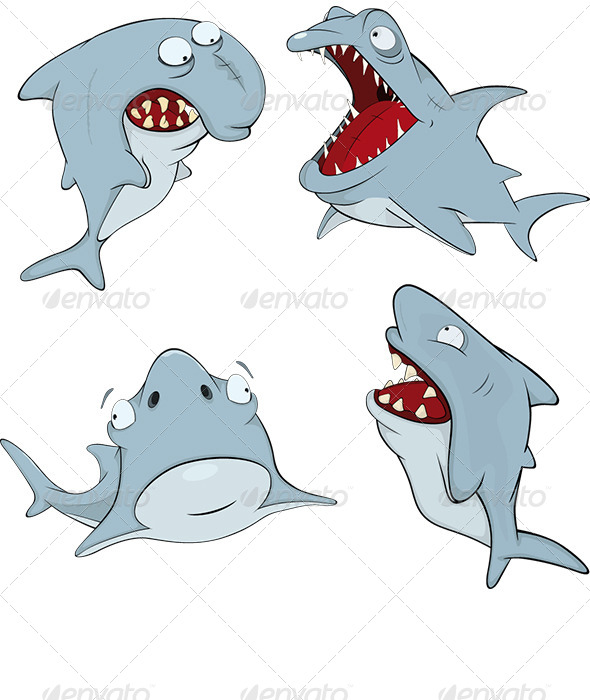 Sharks Cartoon - Animals Characters