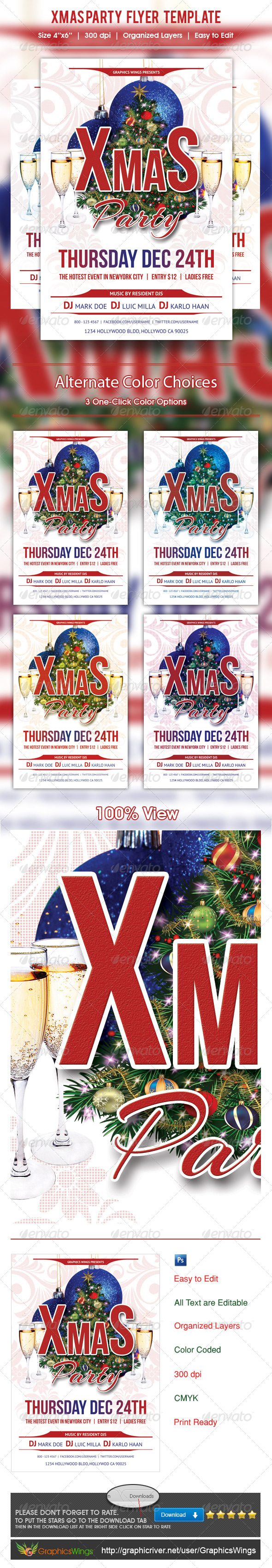 Xmas Party Flyer Template - Clubs & Parties Events