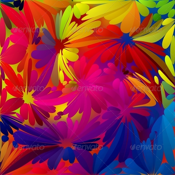 Multicolored Background Watercolor Painting - Flowers & Plants Nature