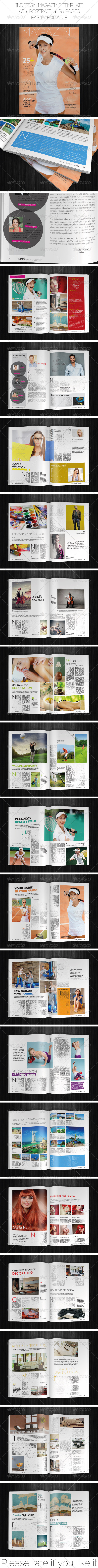 A5 Portrait Magazine Template - Magazines Print Templates
