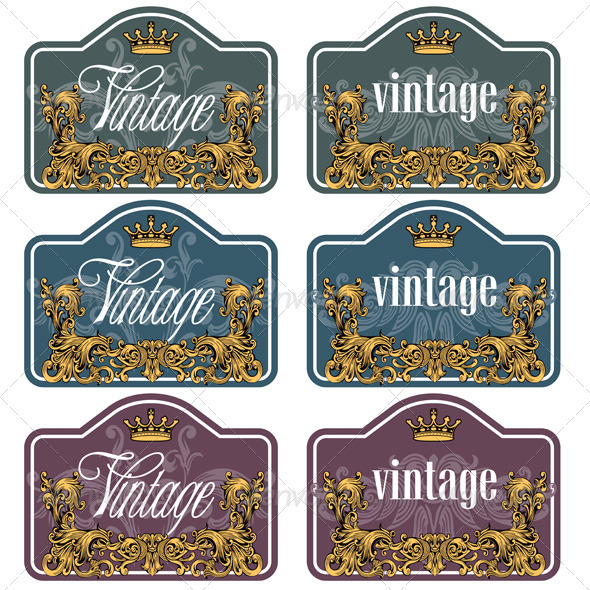Vintage Wine Labels Set