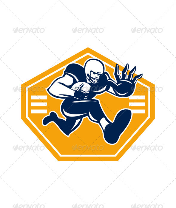 American Football Running Back Stiff Arm - Sports/Activity Conceptual