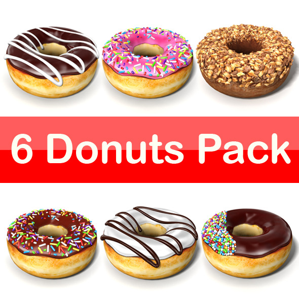 6 Donuts Pack - 3Docean 6197439