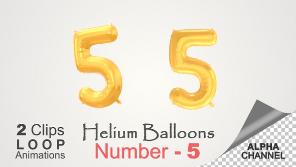 Celebration Helium Balloons With Number – 5