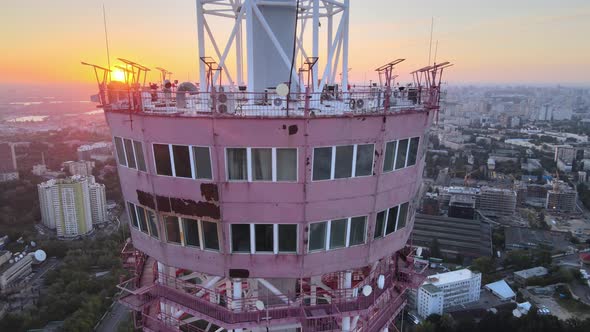 TV Tower in the Morning at Dawn in Kyiv, Ukraine alt
