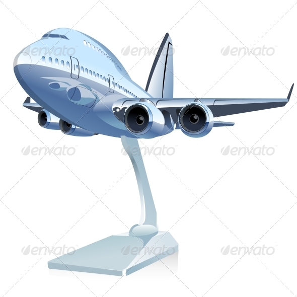 Vector Cartoon Airliner - Man-made Objects Objects