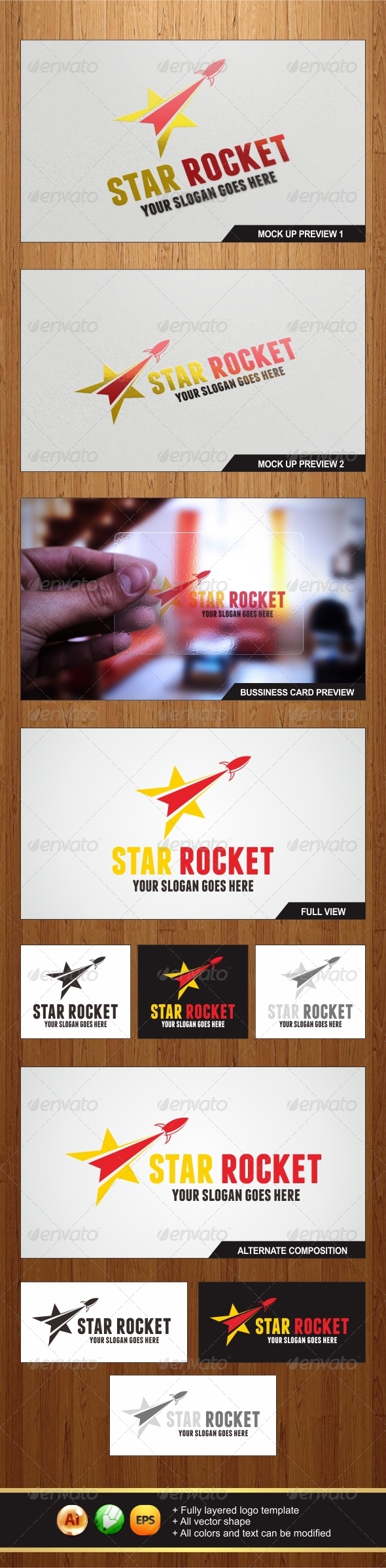 Star Rocket Logo - Objects Logo Templates