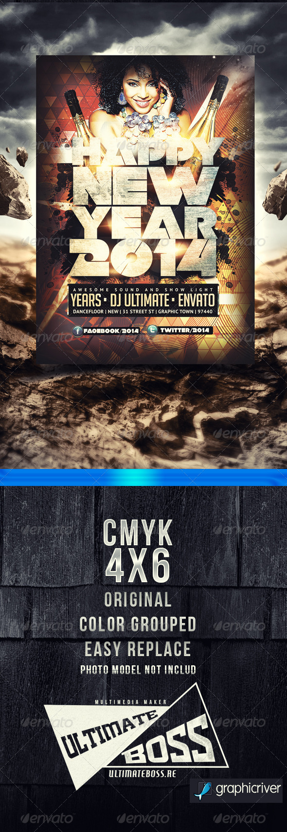 HAPPY NEW YEAR 2014 - Flyers Print Templates