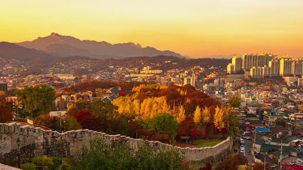 Naksan Park Fortress Wall in Seoul South Korea