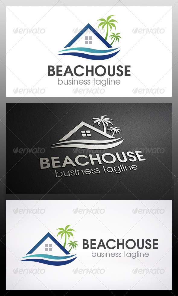 Beach House Logo - Buildings Logo Templates