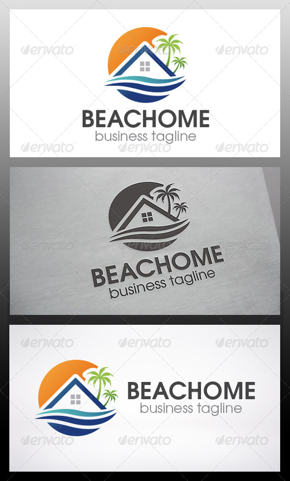 Beach Home Logo - Buildings Logo Templates