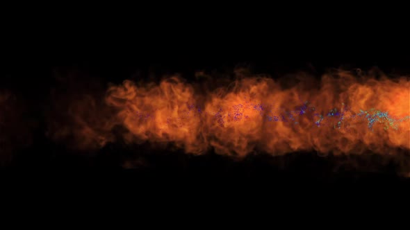 Animation of Fire Particles on a Black Background