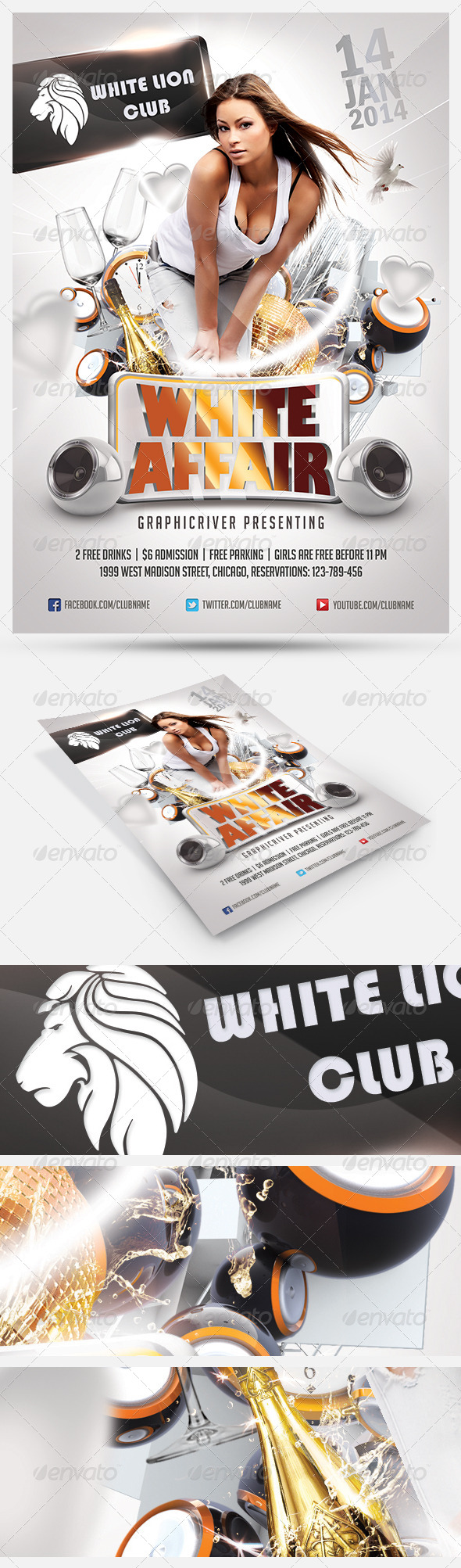 White Affair Flyer - Clubs & Parties Events