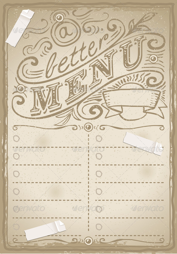 Vintage Graphic Page for Restaurant - Decorative Vectors