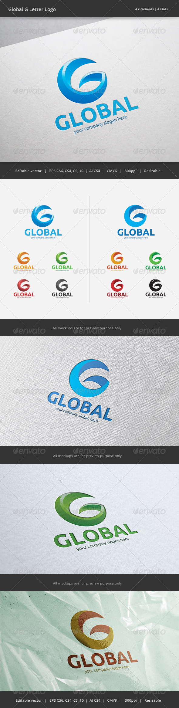 Global G Letter Logo - Letters Logo Templates