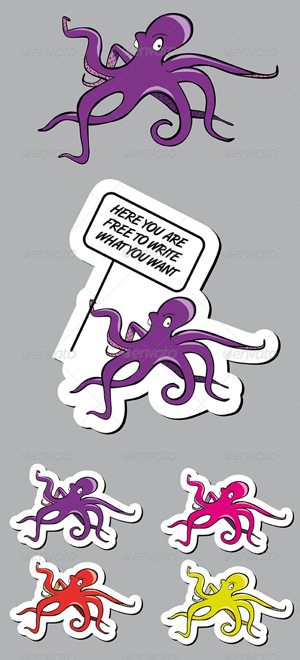 Octopus Character Mascot - Animals Characters