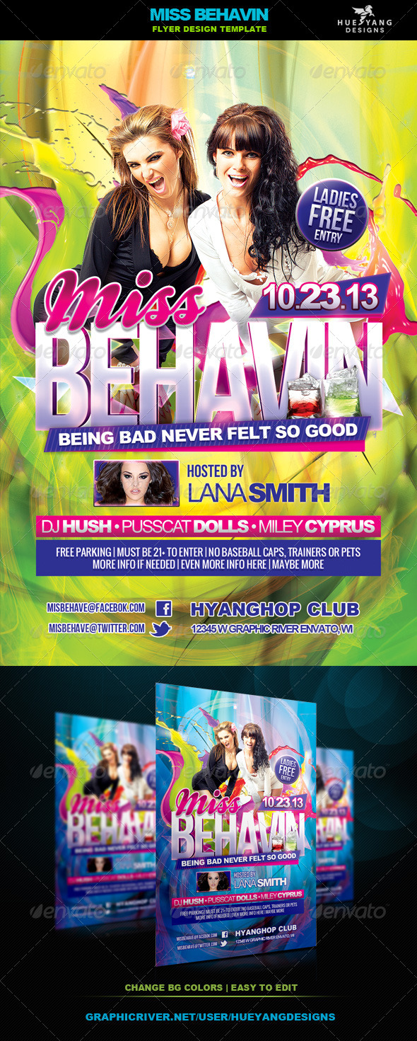 Miss Behavin Flyer - Clubs & Parties Events