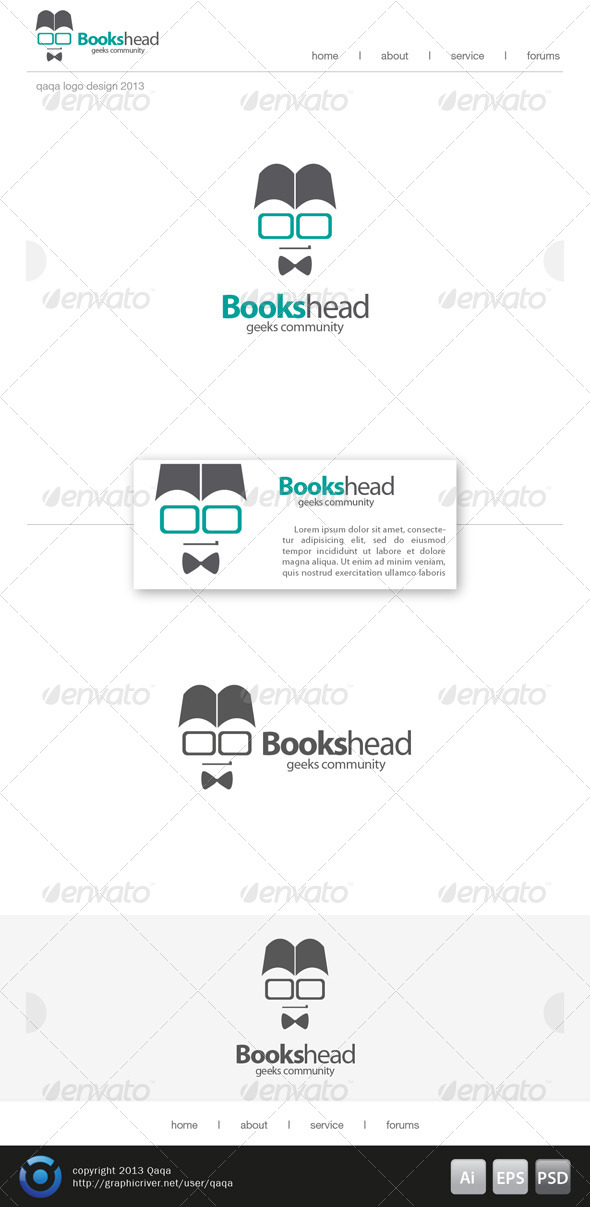 Books Head Logo - Humans Logo Templates