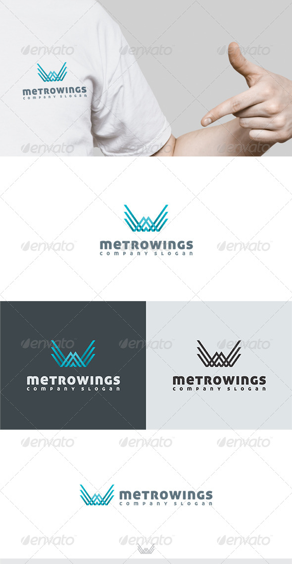 Metro Wings Logo - Letters Logo Templates