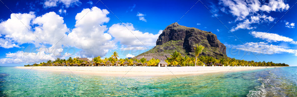 Mauritius beach panorama - Stock Photo - Images