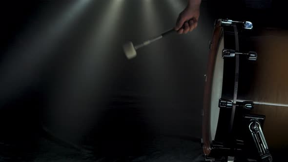 Marching Bass Drum Double Beat In Slow Motion alt