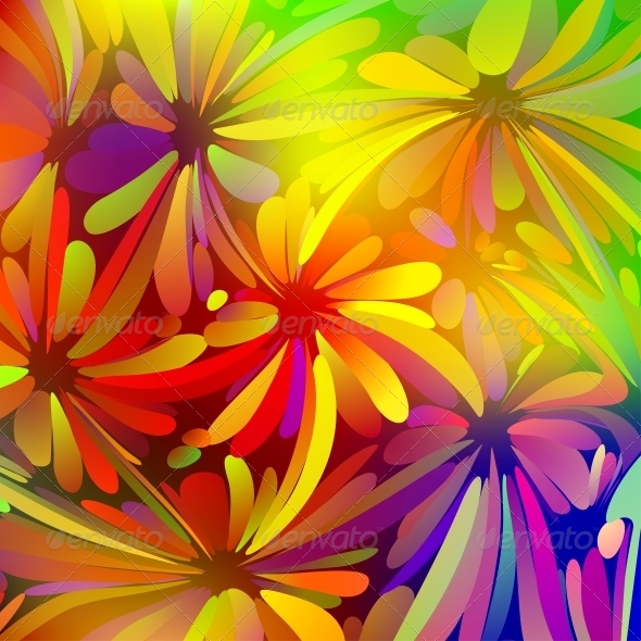 Multicolored Background Watercolor Painting - Flowers & Plants Nature