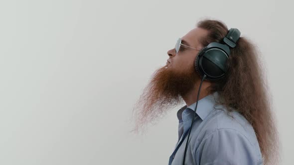 Bearded Man Headphones