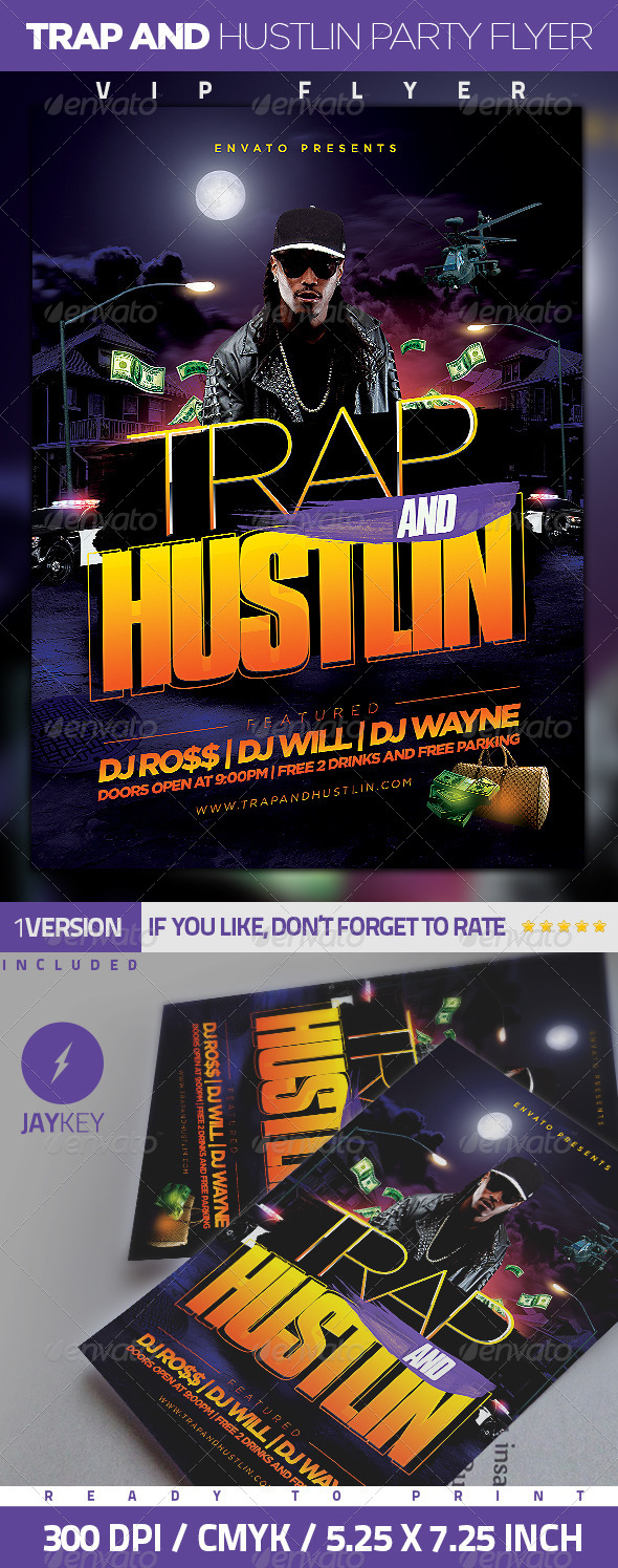 Trap and Hustlin Party Flyer - Clubs & Parties Events