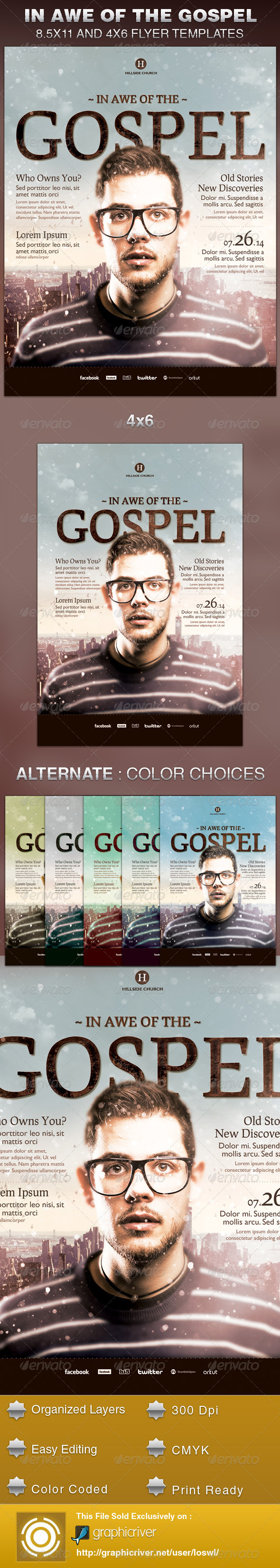 In Awe of the Gospel Church Flyer Template - Church Flyers