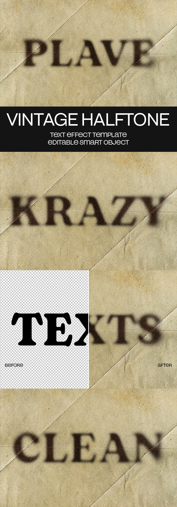Vintage Halftone Text Effect