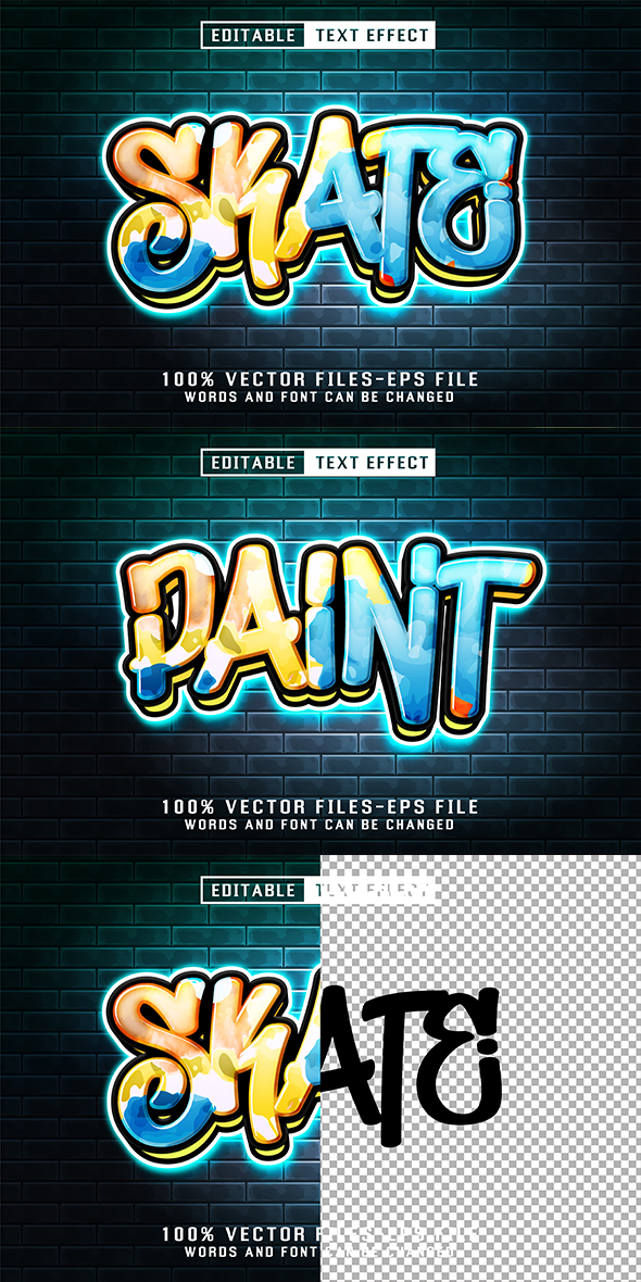 Skate Graffiti Text - Editable Text Effect