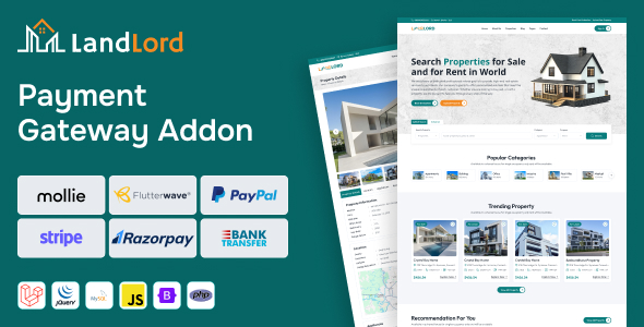 Property Management System with Multiple Payment Gateway Addon