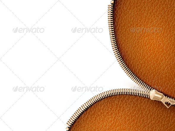 Brown Leather Texture Background with Zipper - Backgrounds Decorative