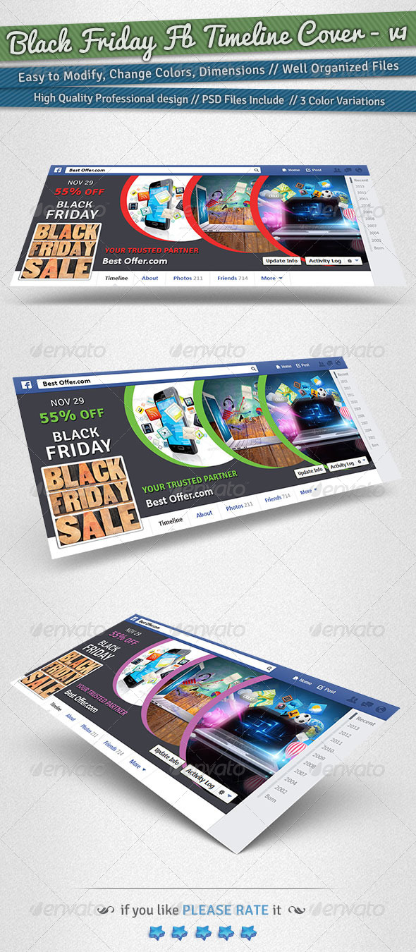 Black Friday / Promotion Timeline Cover | Volume 1 - Facebook Timeline Covers Social Media