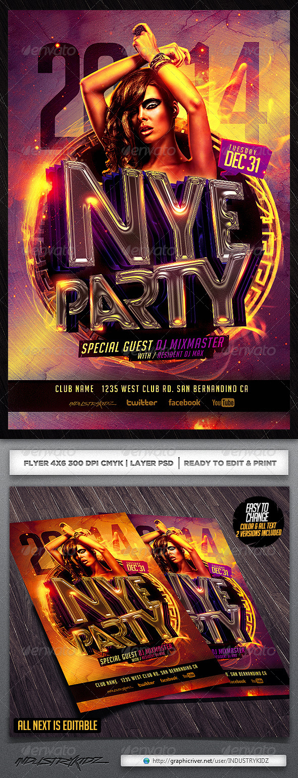 NYE Flyer Template - Clubs & Parties Events