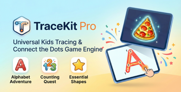 TracerKit - Kids Tracing & Connect the Dots HTML5 Game Engine with Level Editor