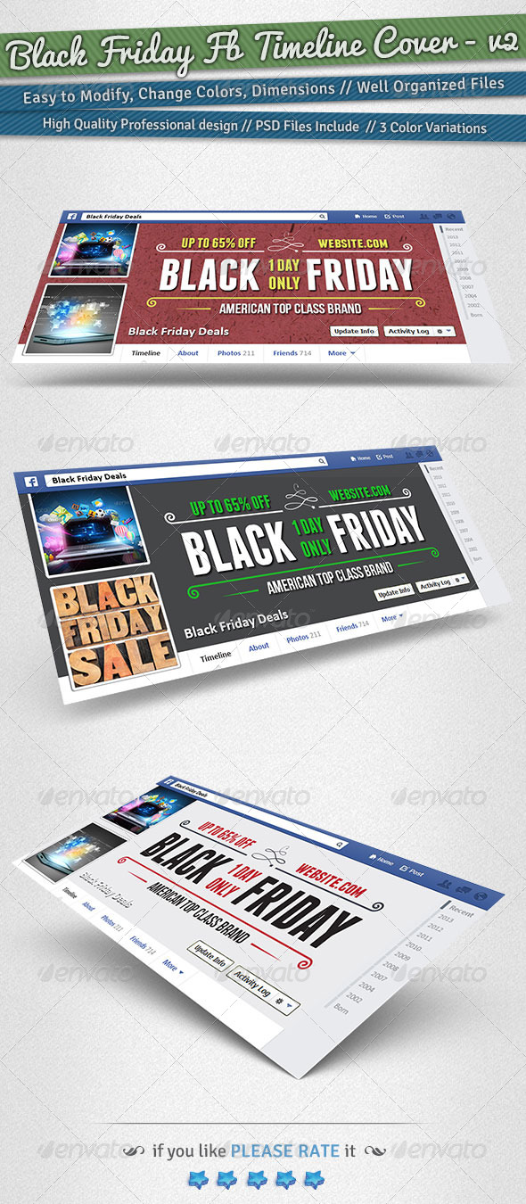 Black Friday / Promotion Timeline Cover | Volume 2 - Facebook Timeline Covers Social Media