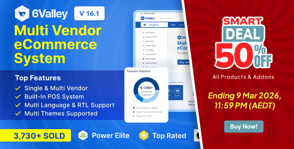 6Valley Multi-Vendor eCommerce CMS - Complete eCommerce Mobile App, Website, Seller and Admin Panel