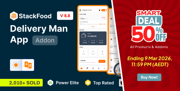 StackFood Multi Restaurant - Food Ordering Delivery Man App