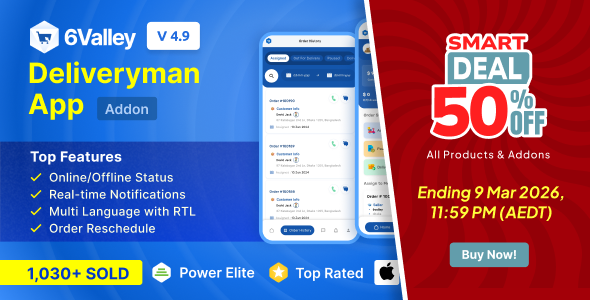 6Valley e-commerce - Delivery Man flutter app
