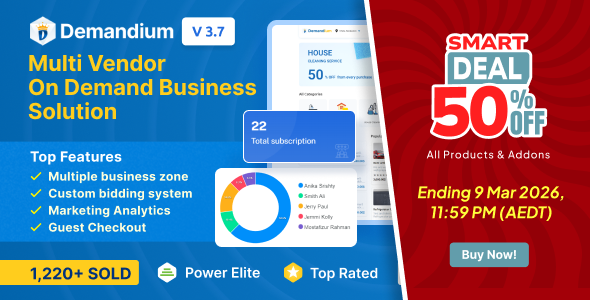 Demandium - Multi Provider On Demand, Handyman, Home service App with admin panel