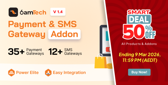 6amTech Payment & SMS Gateway Addon