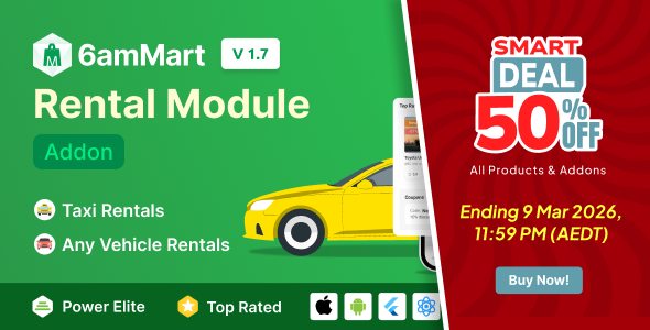 6amMart Car Rental Module Addon