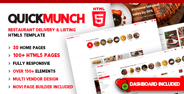 Quickmunch | Food Delivery HTML5 Template preview
